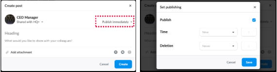 Publishing options